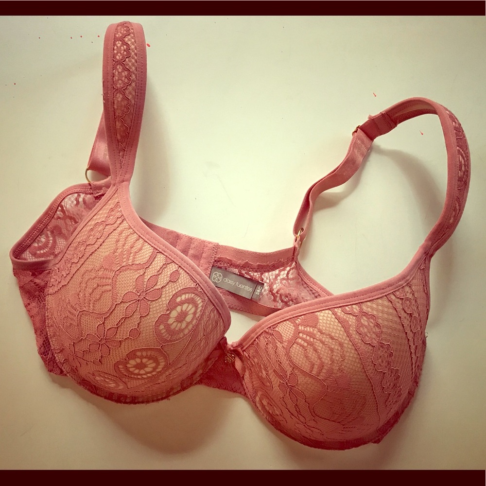 Daisy Fuentes Pink Lace padded bra 38C