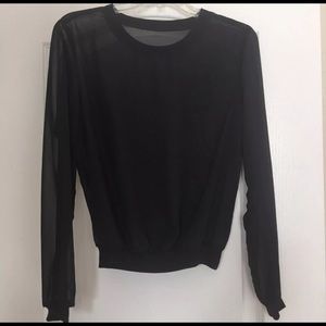 Sheer long sleeve black American Apparel top