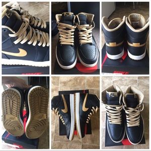 Pre-owned Custom Jordan 1s Blk Gold Size 9.5 Men