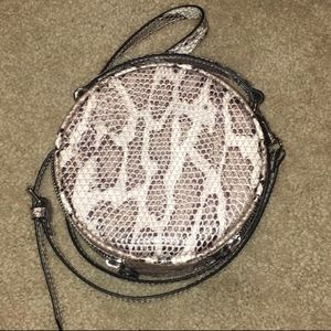 EXPRESS round snakeskin crossbody with top handle