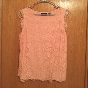Peach lace tank top