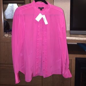 J crew sz 12 pink button down blouse