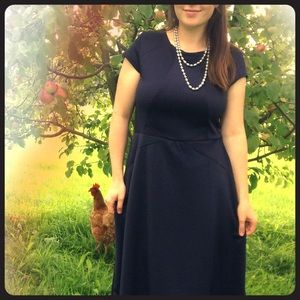 Navy Blue tea length dress