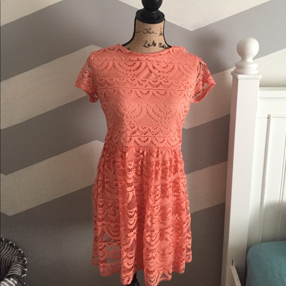 Coral lace dress (worn once)!
