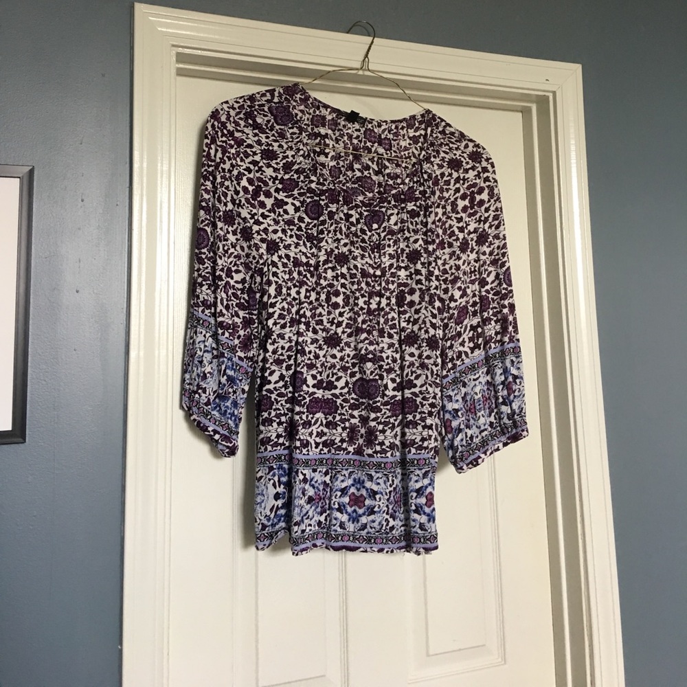 3/4 Inch Sleeved Peasant Top - 1X/EUC