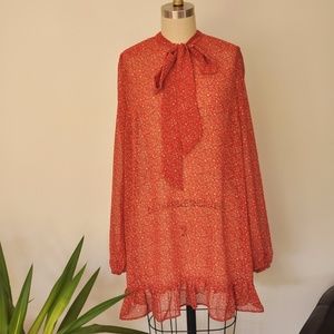 NWOT Lovely FREE PEOPLE Red Floral Dress