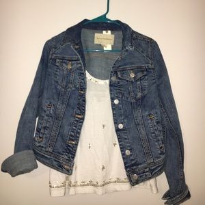 Express white and gold beaded tank