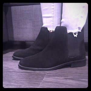 Asos black suede booties