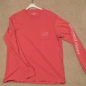 Vineyard Vines Long Sleeve Pocket Tee - Salmon