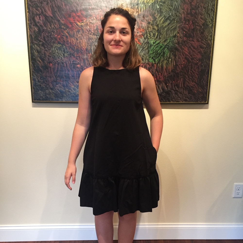 Banana Republic Black Shift Flounce Dress