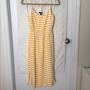 JCrew yellow and white striped dress