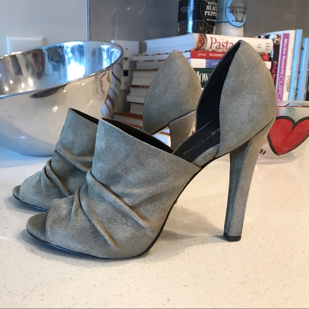Elizabeth and James Suede Open-Toe Pumps