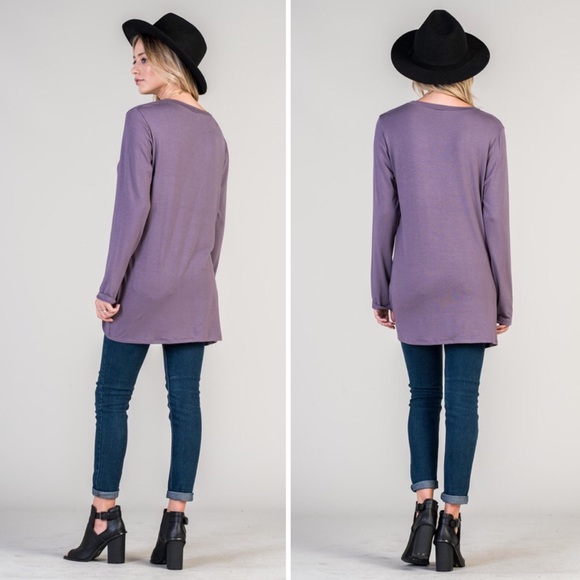 Purple Long Sleeve Tunic - Picture 3 of 4