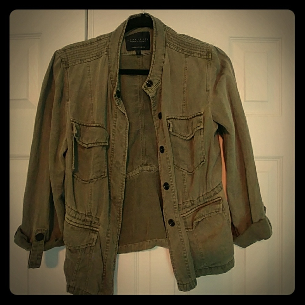 Sanctuary linen blend utility jacket