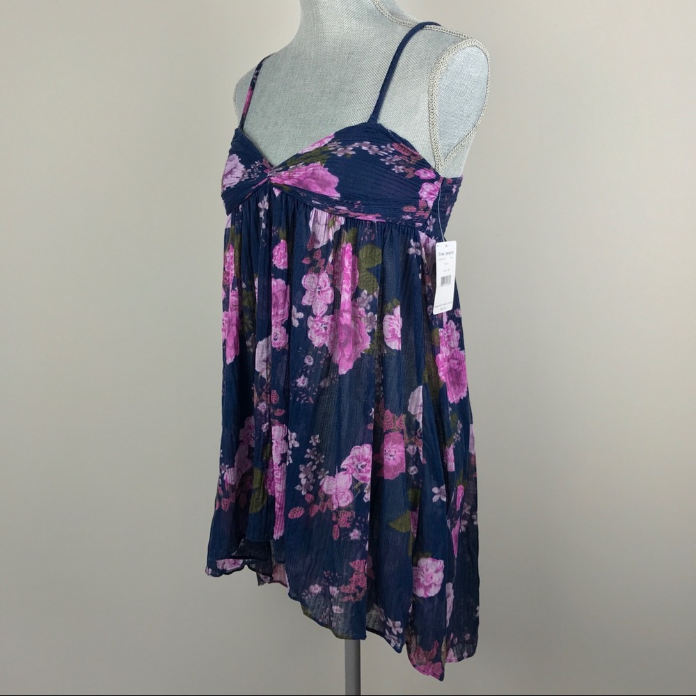 {Free People} Blue Mirage Convertible Floral Top - Picture 5 of 8