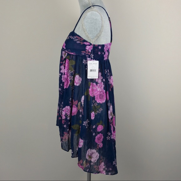 {Free People} Blue Mirage Convertible Floral Top - Picture 6 of 8