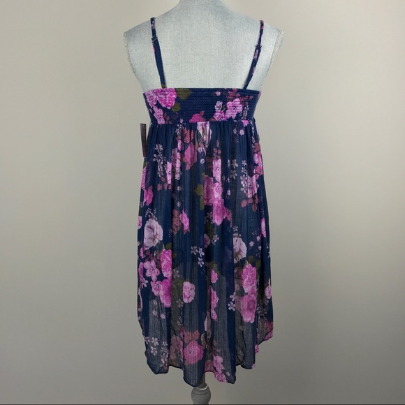 {Free People} Blue Mirage Convertible Floral Top - Picture 8 of 8