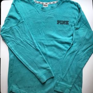 VS PINK Turquoise Boyfriend Crew