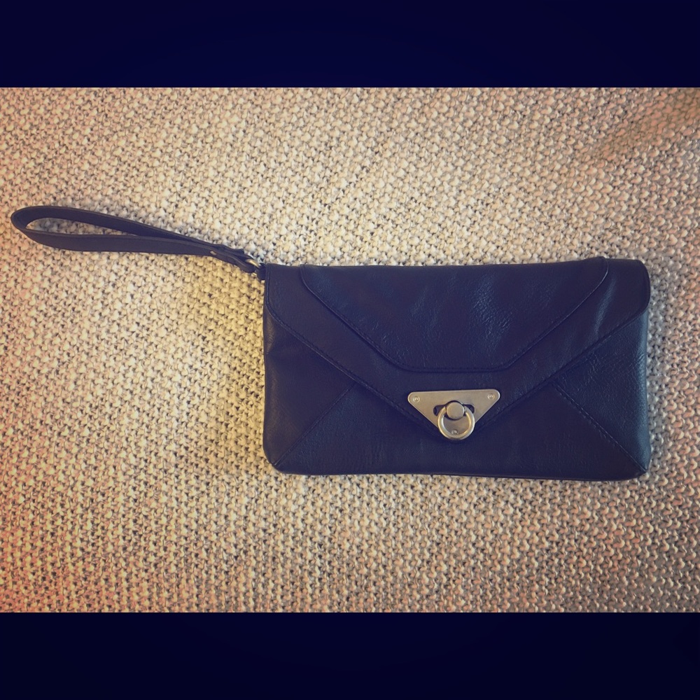Black Vegan Leather Clutch