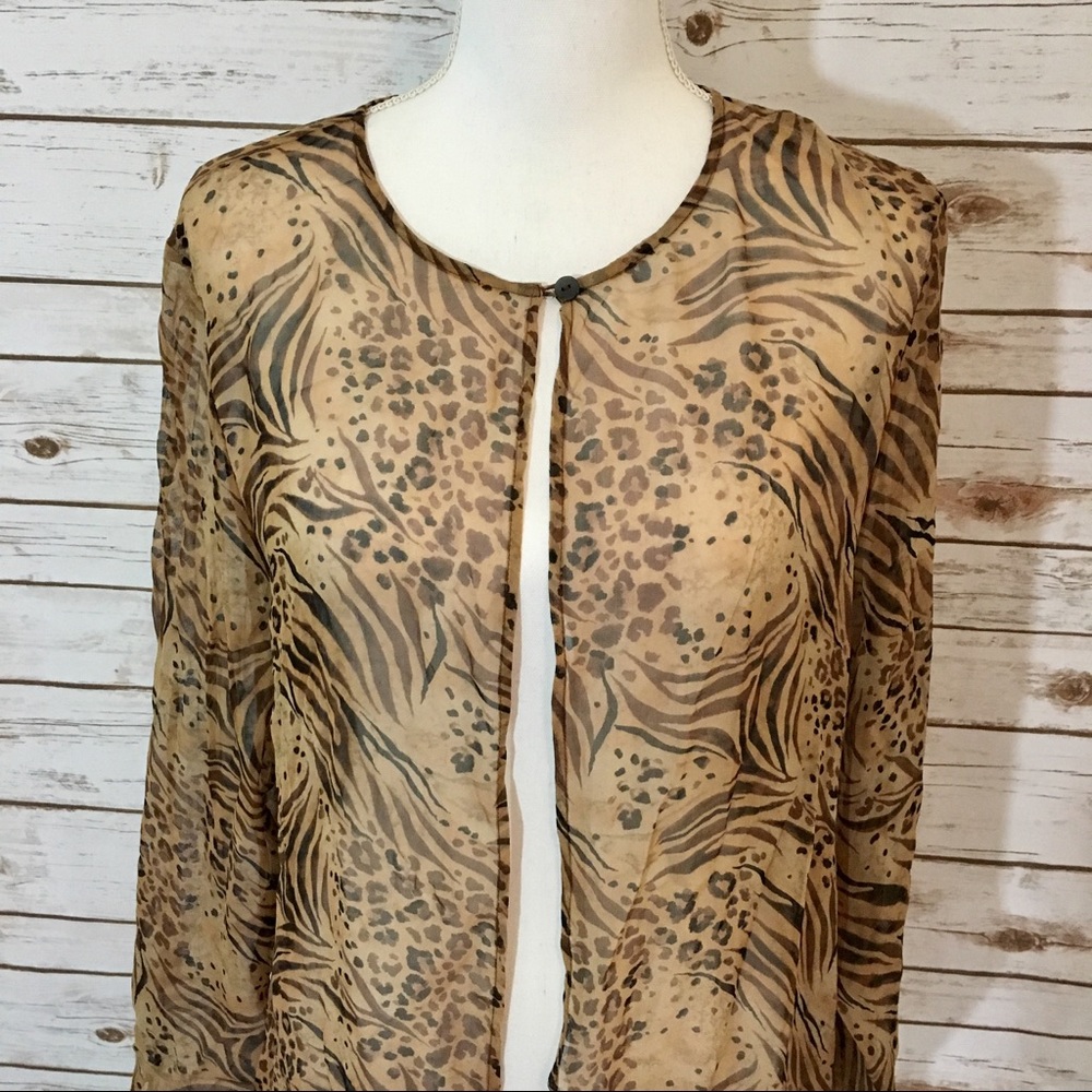 Sheer Leopard Zebra African Inspired Tan Cover Up