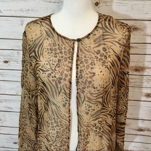 Sheer Leopard Zebra African Inspired Tan Cover Up