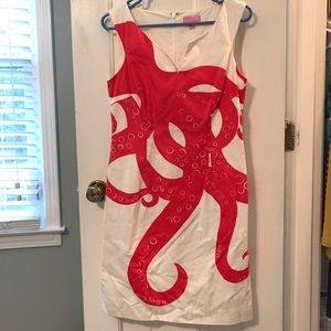 Lilly Pulitzer red octopus shift dress