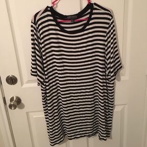 F21+ tunic length striped tee