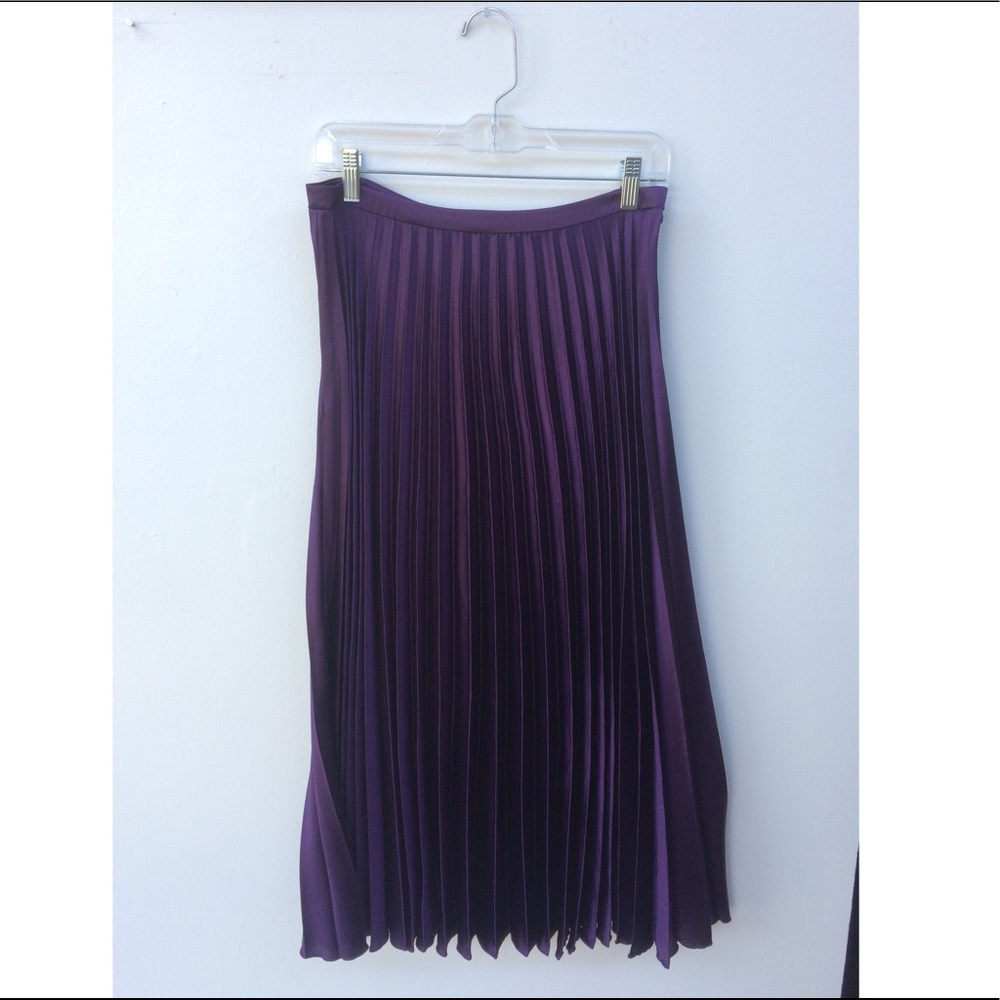 ASOS purple pleated midi skirt