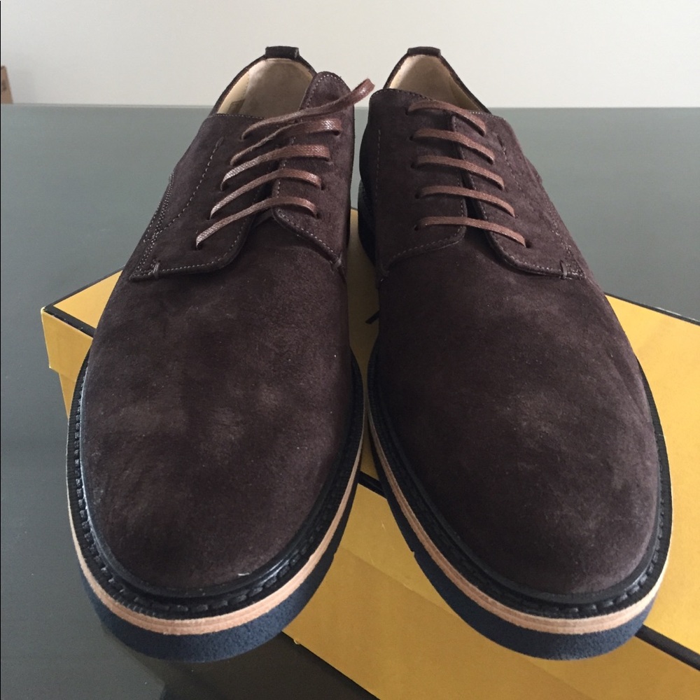Brand NEW calf leather lace up dark brown. Size 12
