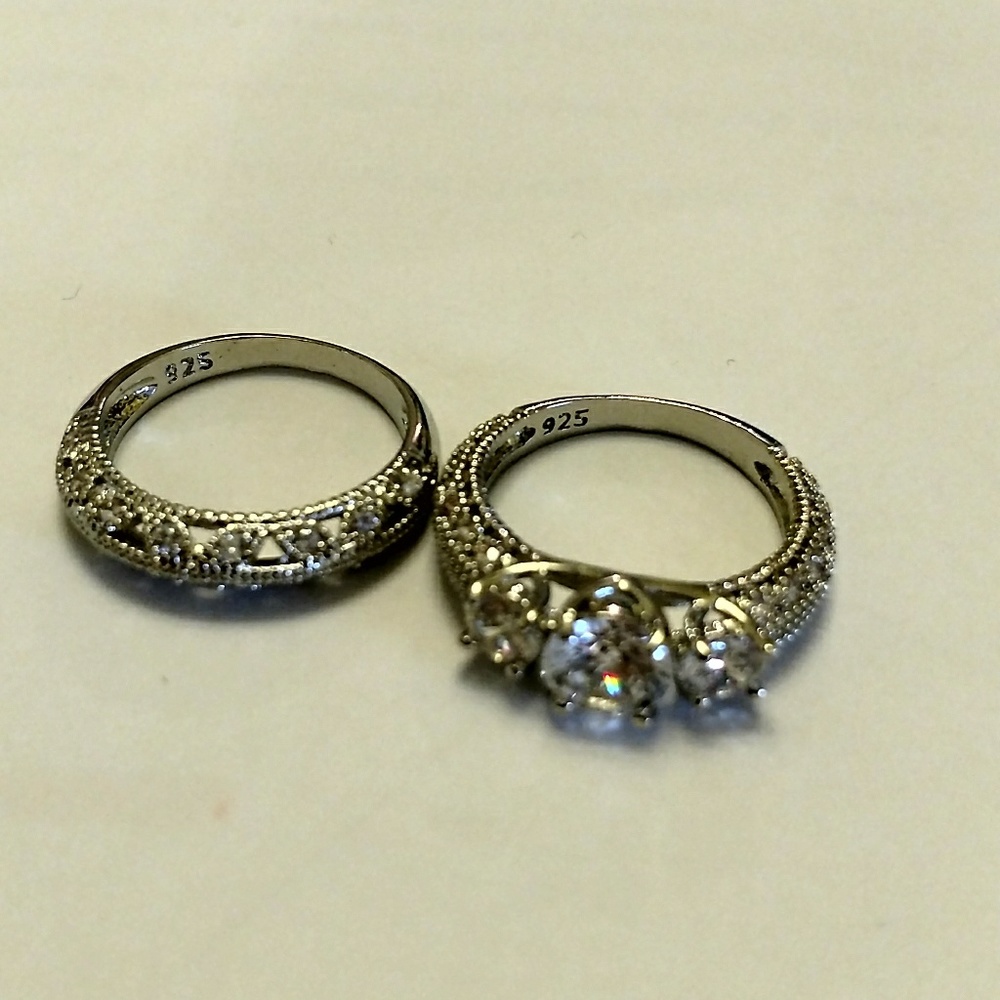 Rings set size 7 color white AAA Cubic Zinconia