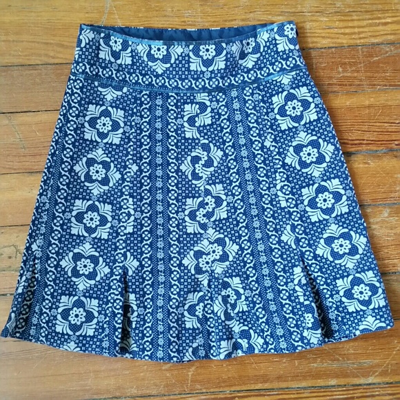 Blue patterned Fossil velour skirt - Picture 1 of 2