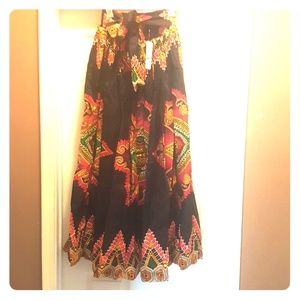 Long maxi dress with African Print with pockets