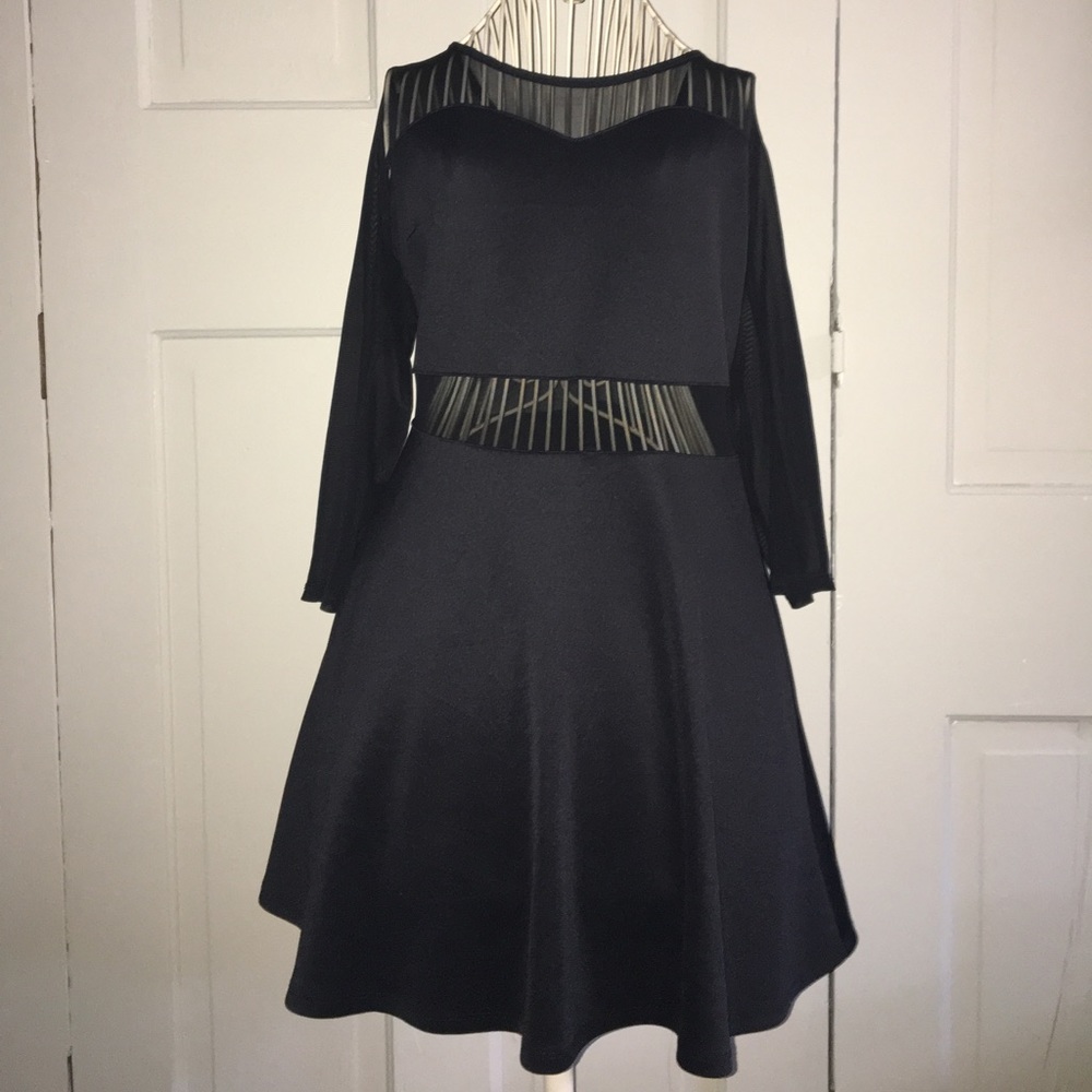 Block & Sheer Party Dress