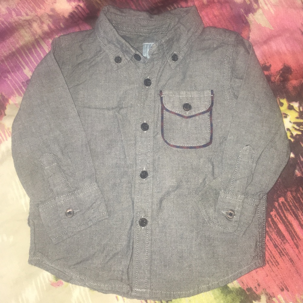 Little boys plaid detailed button up