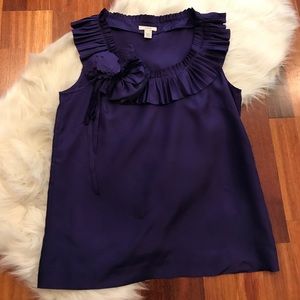 J.Crew silk pleated Posy top