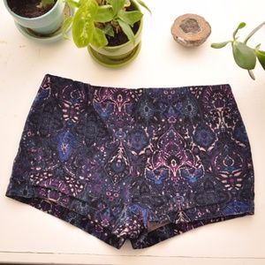 Funky Velvet Booty Shorts Purple + Blue NWOT