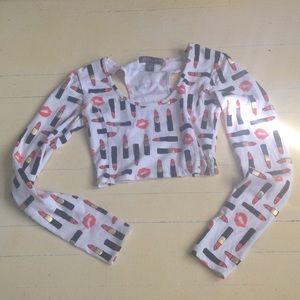 Kendall & Kylie lipstick crop top XS