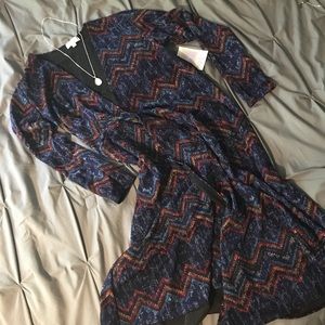 Lularoe Sarah small, striped black purple red teal
