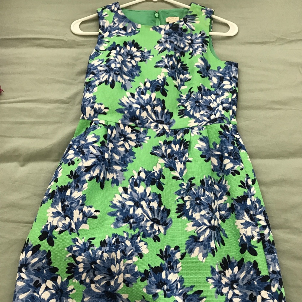 Green floral J.Crew dress