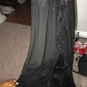 Black backless prom dress