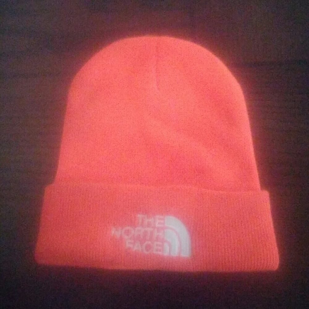 Orange North Face hat