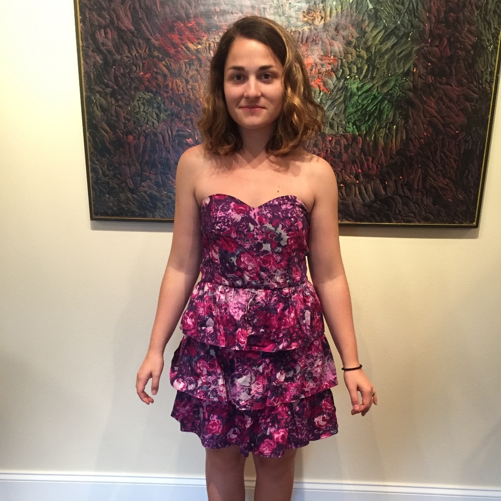 Kimchi Blue Strapless Floral Dress
