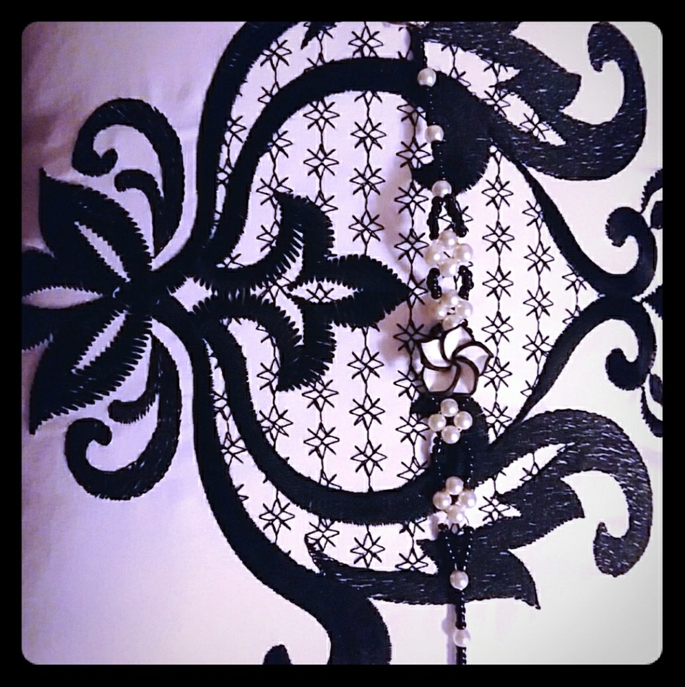 Beautiful Black and White Plumeria Bracelet