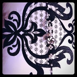 Beautiful Black and White Plumeria Bracelet