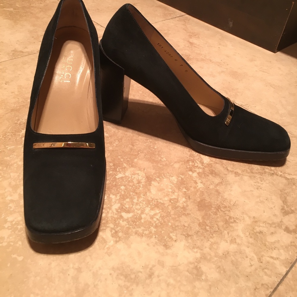 Black suede work shoes