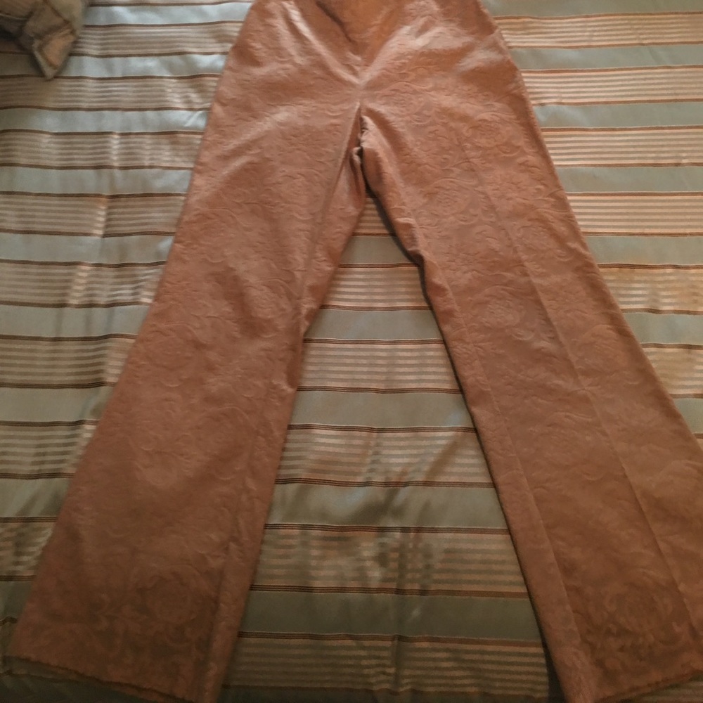 Gold Flare Leg Dress Pants