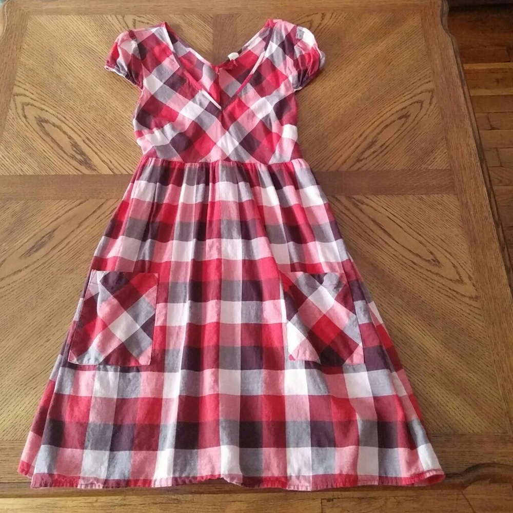 Plaid cap sleeve dress