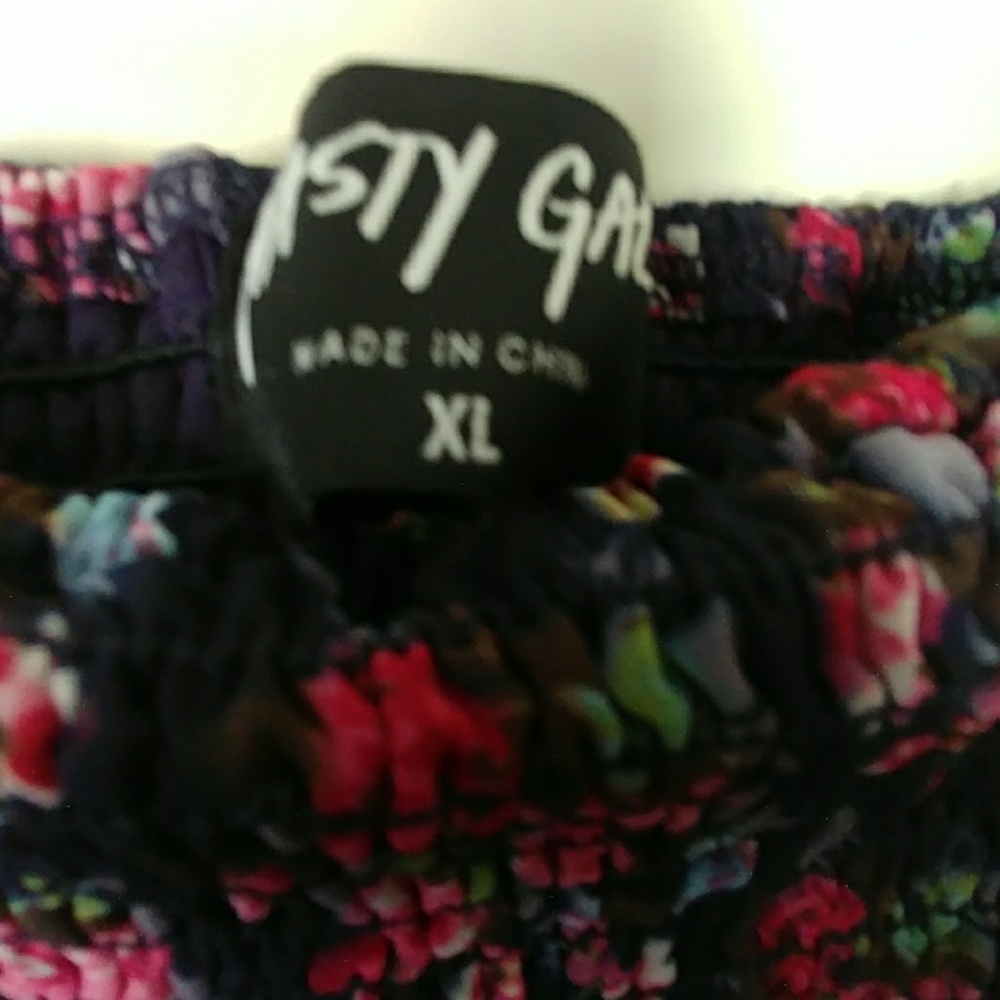 💜💜NASTY GAL HIGH WAIST FLORAL MINI SKIRT SIZE L - Picture 4 of 8