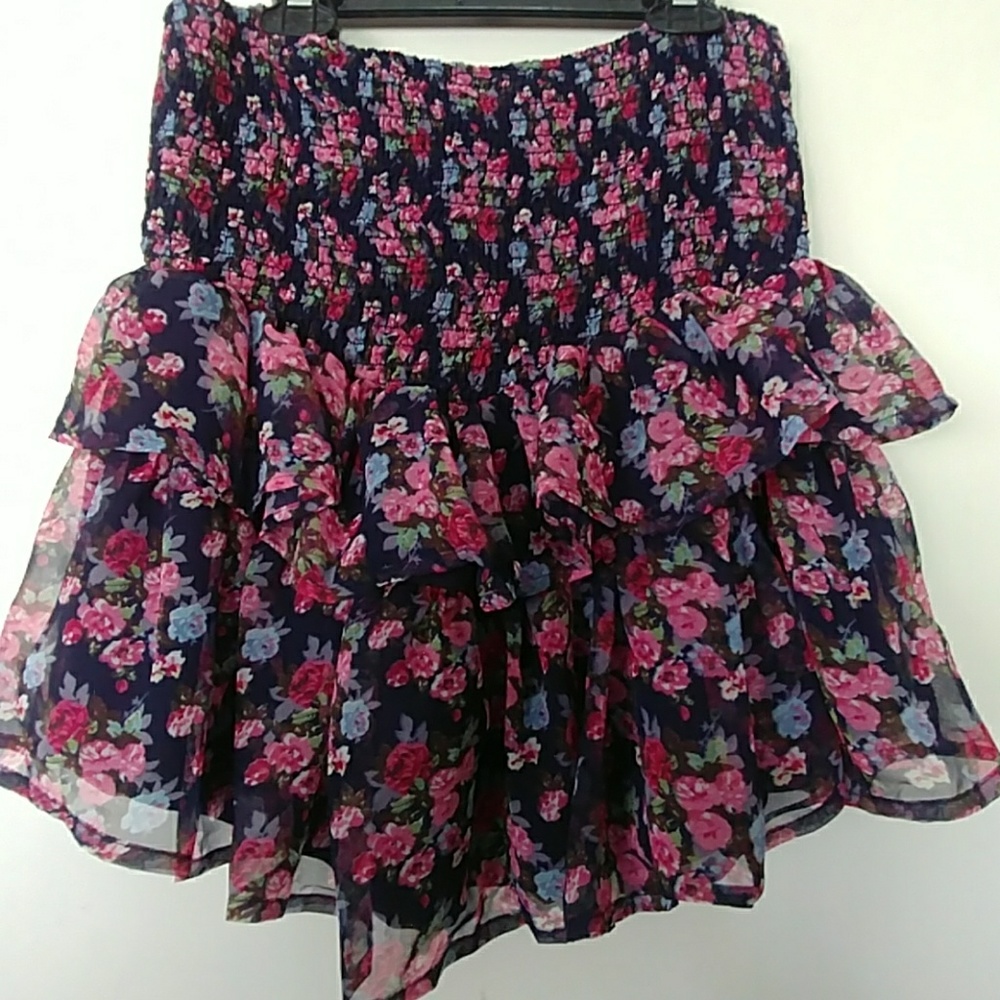 💜💜NASTY GAL HIGH WAIST FLORAL MINI SKIRT SIZE L - Picture 6 of 8