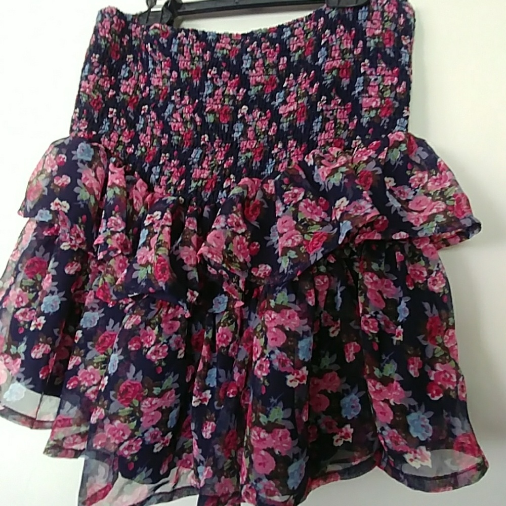 💜💜NASTY GAL HIGH WAIST FLORAL MINI SKIRT SIZE L - Picture 7 of 8